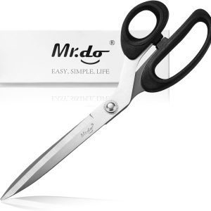 Mr.do Fabric Scissors 10 inch Sewing Scissors All Purpose Sharp Heavy Duty Fabric Scissors for Cutting Clothes Leather Classic Stainless Steel Professional Fabric Shears for Tailor Office Home