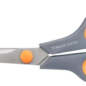 Scissors 8" Multipurpose Titanium Coated Sturdy Sharp Scissors Right/Left Handed Comfort-Grip Handles for Office Home School Sewing Fabric Craft Supplies Gray